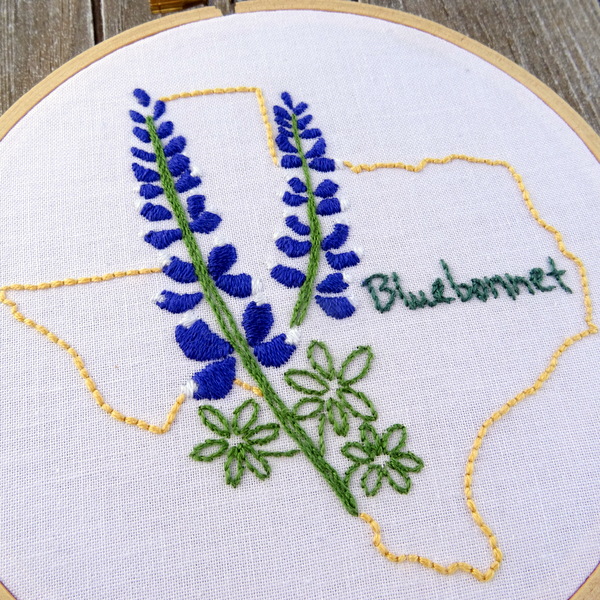 Texas State Flower Hand Embroidery Pattern
