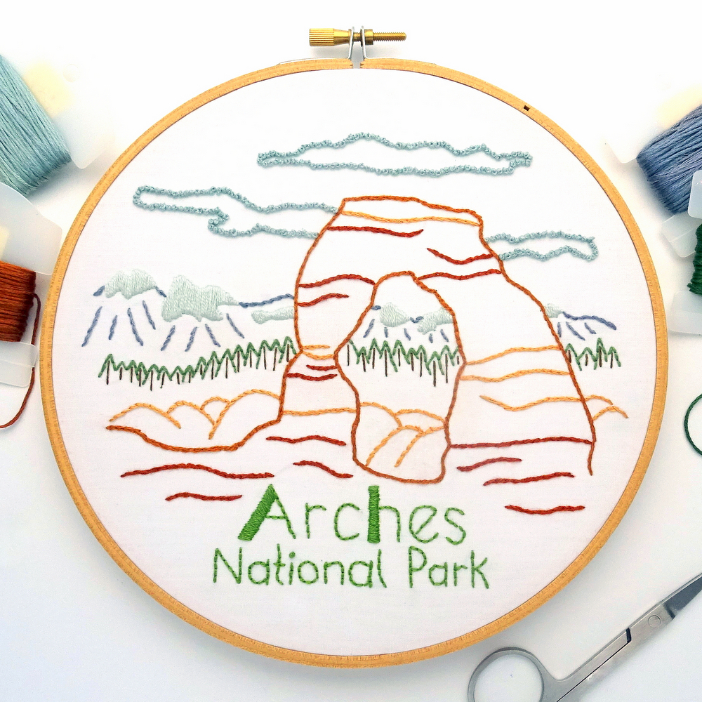 Arches National Park Hand Embroidery Pattern