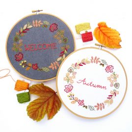 Autumn Wreath Hand Embroidery Pattern