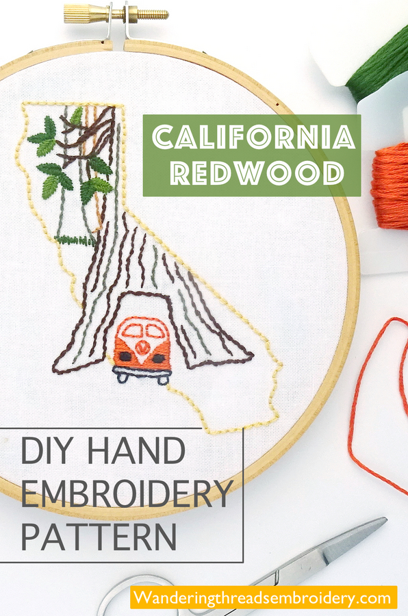 California Hand Embroidery Pattern