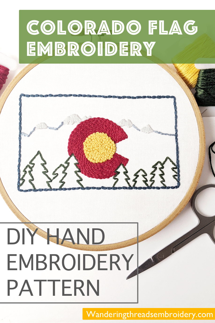 Colorado Flag Hand Embroidery Pattern