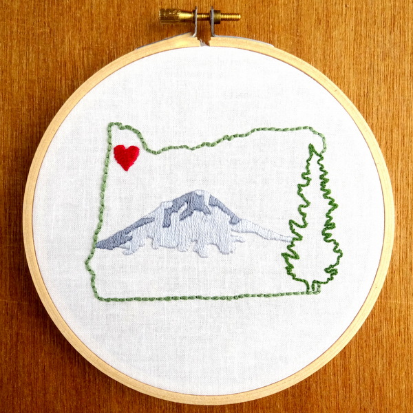 Oregon State Embroidery Pattern
