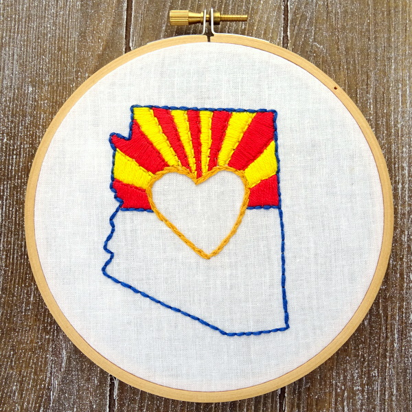 Arizona State Hand Embroidery Pattern