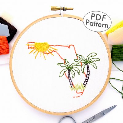 Florida Hand Embroidery Pattern