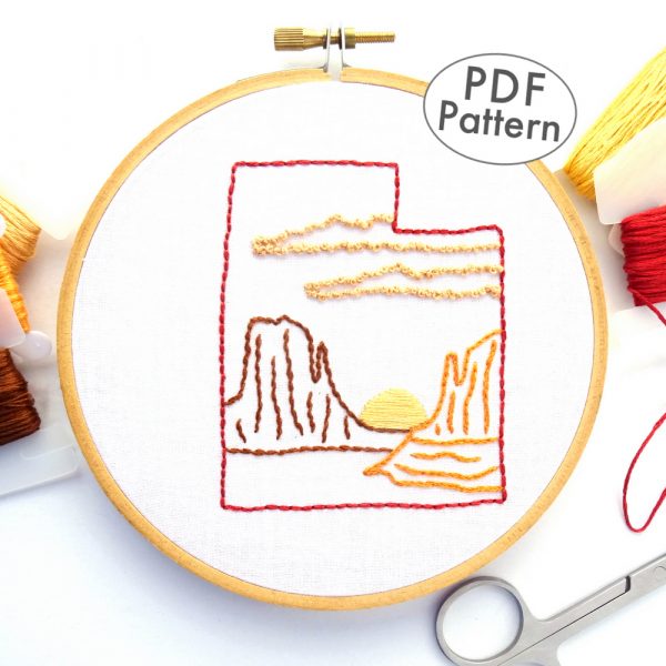 Utah Hand Embroidery Pattern Wandering Threads Embroidery