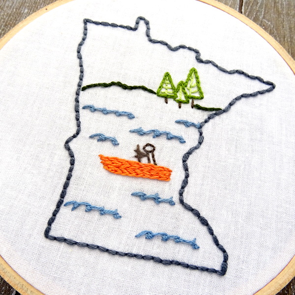 Minnesota State Hand Embroidery Pattern
