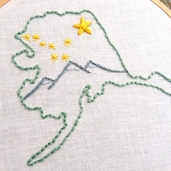Alaska State Hand Embroidery Pattern
