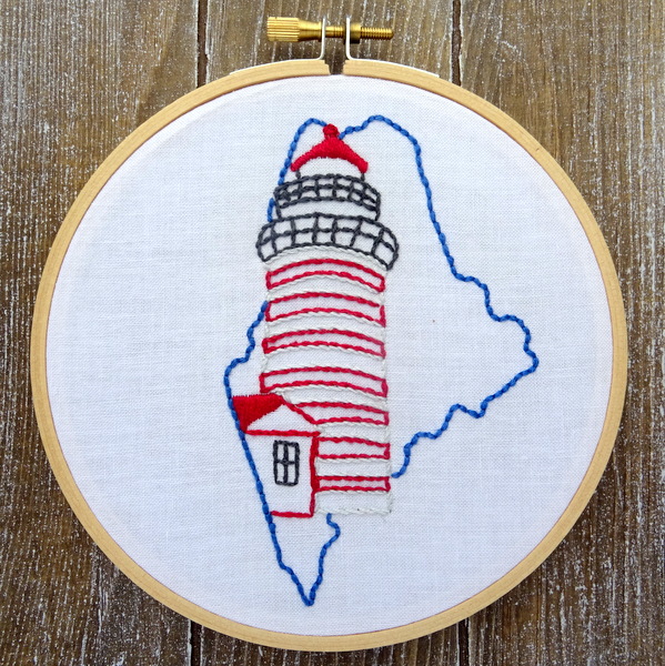 Maine State Hand Embroidery Pattern