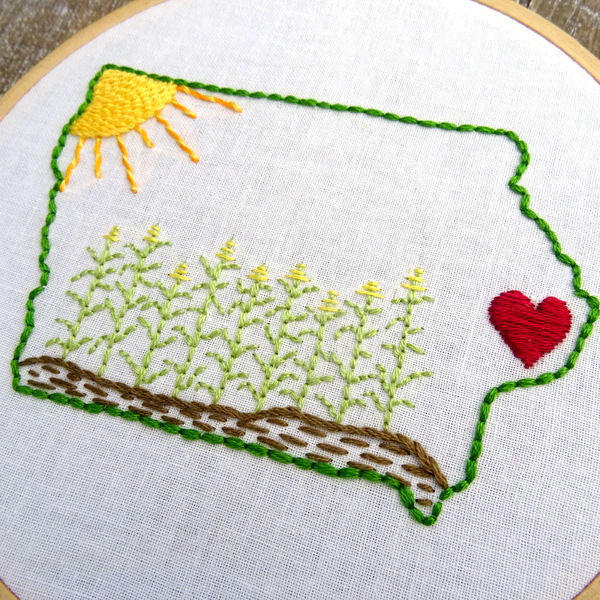 Iowa State Hand Embroidery Pattern