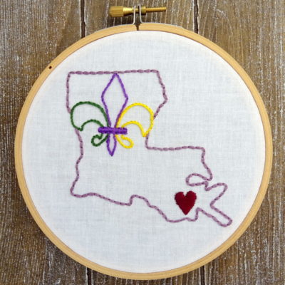 Louisiana State Hand Embroidery Pattern
