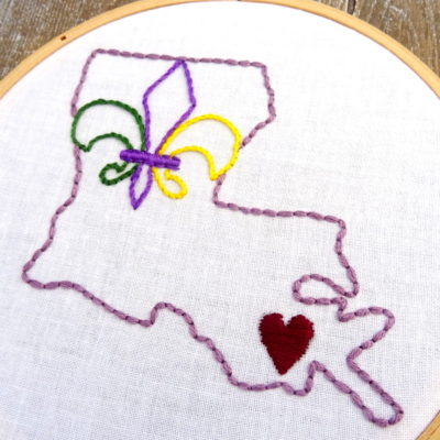 Louisiana State Hand Embroidery Pattern