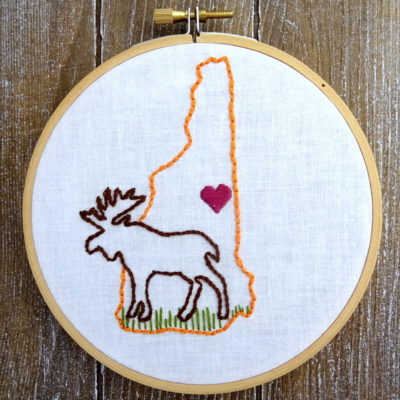 New Hampshire State Hand Embroidery Pattern