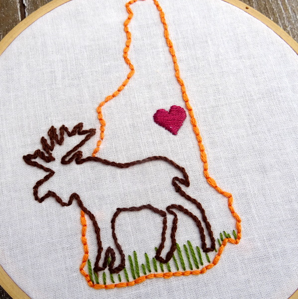 New Hampshire State Hand Embroidery Pattern