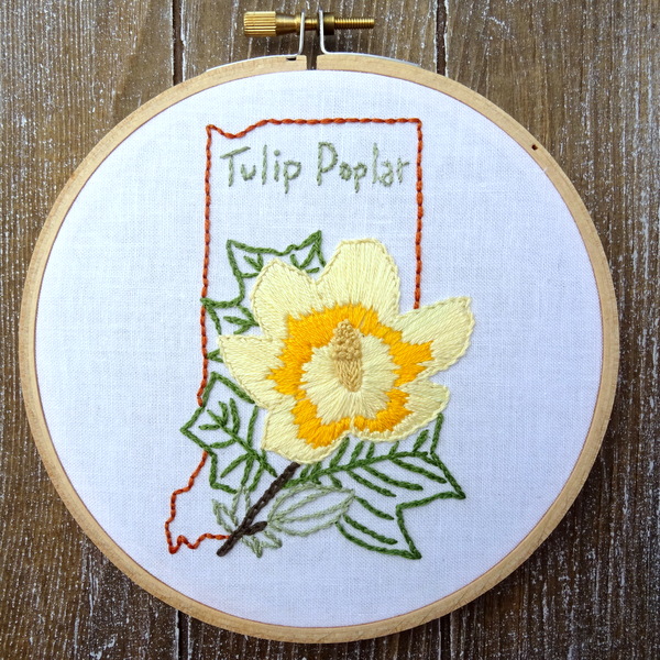 Indiana State Hand Embroidery Pattern
