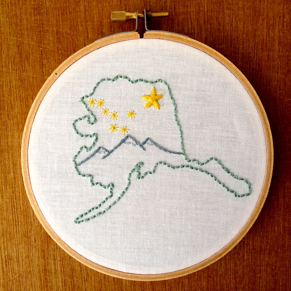 Alaska State Embroidery Pattern