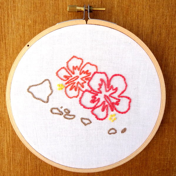 Hawaii State Embroidery Pattern