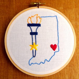 Indiana State Embroidery Pattern