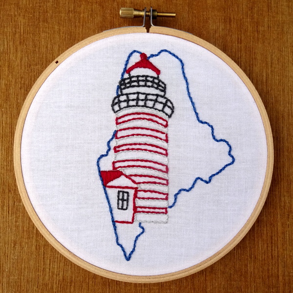 Maine State Embroidery Pattern