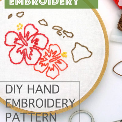 Hawaii Hand Embroidery Pattern - Wandering Threads Embroidery