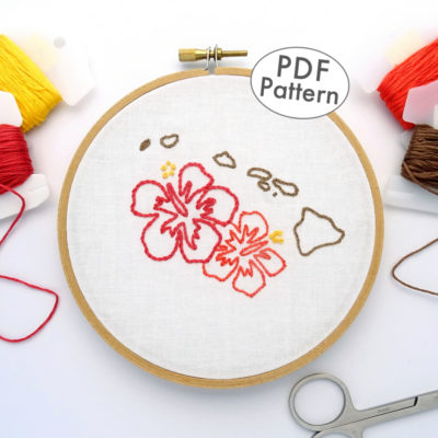 Hawaii Hand Embroidery Pattern