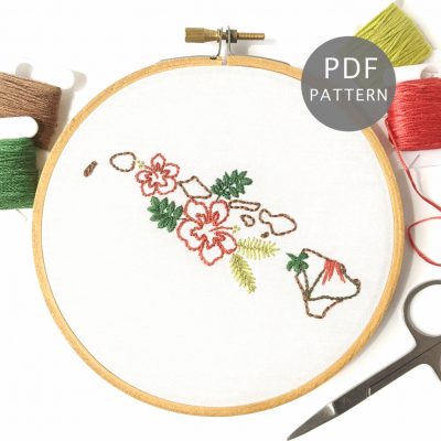 Hawaii Hand Embroidery Pattern