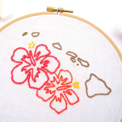 Hawaii Hand Embroidery Pattern