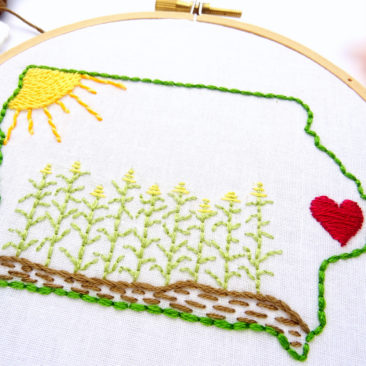 Iowa Hand Embroidery Pattern