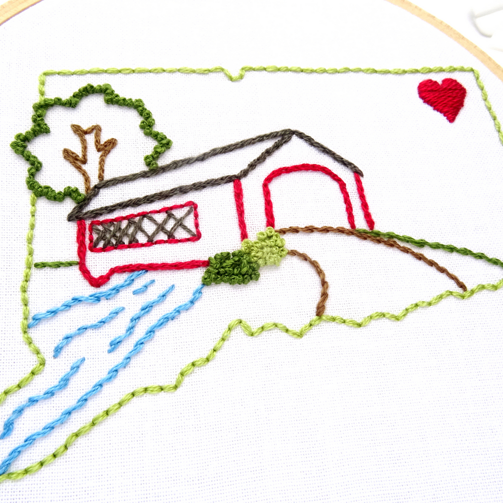 Connecticut Hand Embroidery Pattern