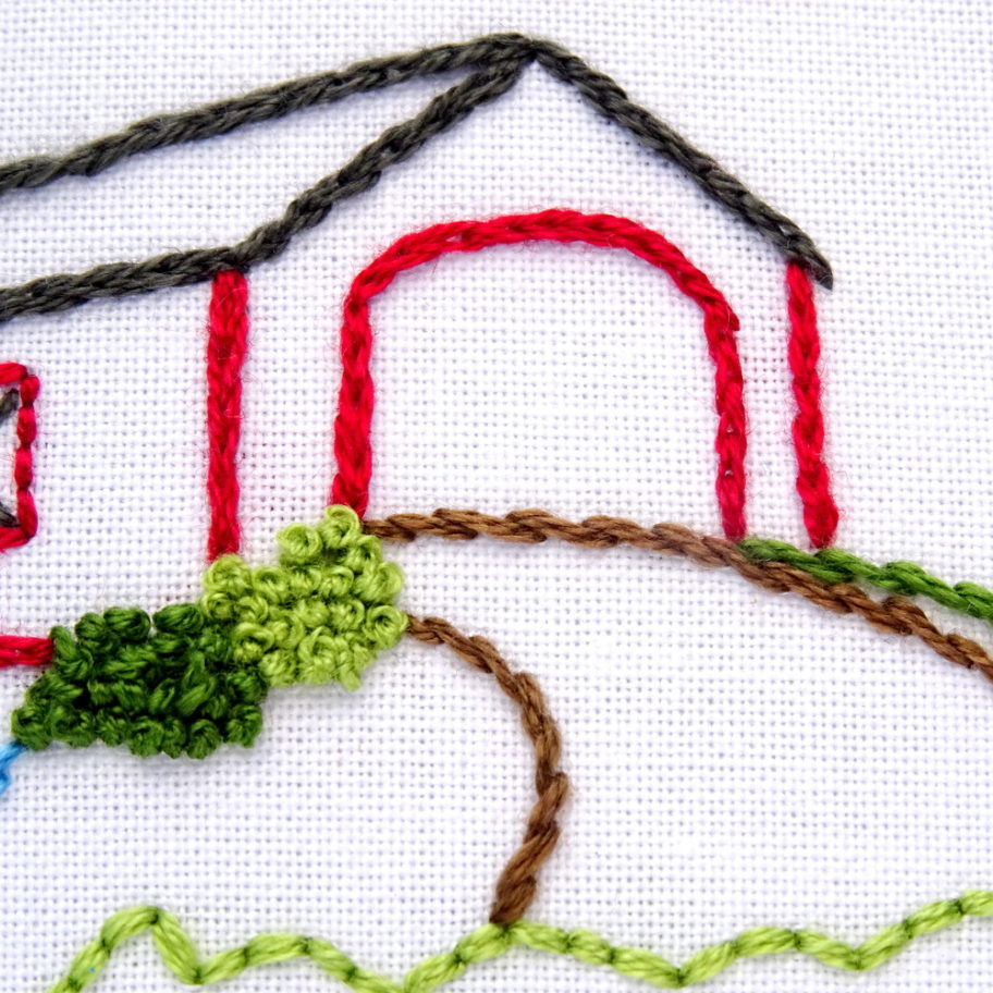 Connecticut Hand Embroidery Pattern - Wandering Threads Embroidery