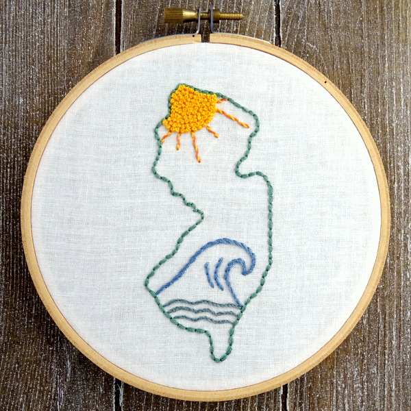 New Jersey State Hand Embroidery Pattern