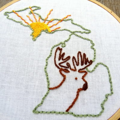 Michigan State Hand Embroidery Pattern