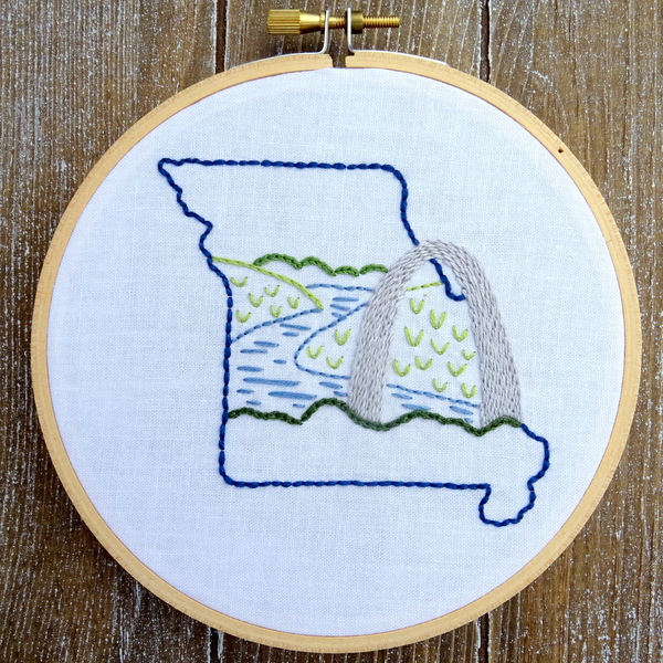 Missouri State Hand Embroidery Pattern