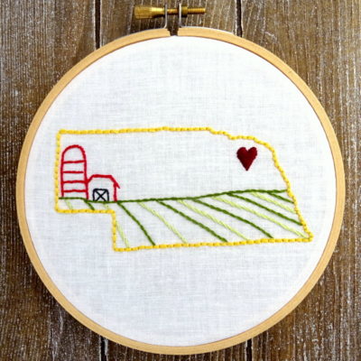 Nebraska State Hand Embroidery Pattern
