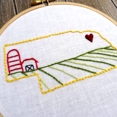Nebraska State Hand Embroidery Pattern
