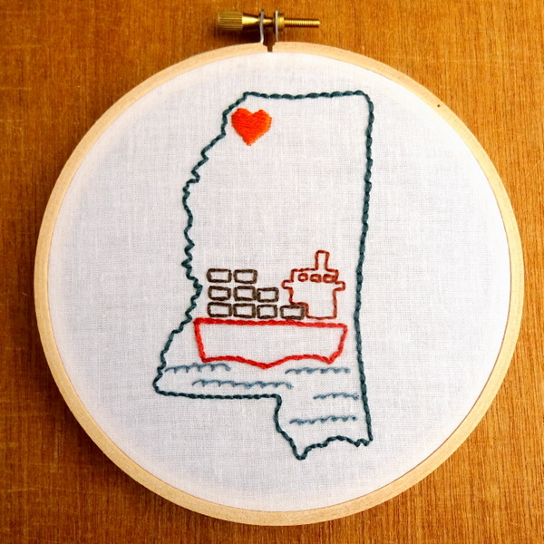 Mississippi State Embroidery Pattern