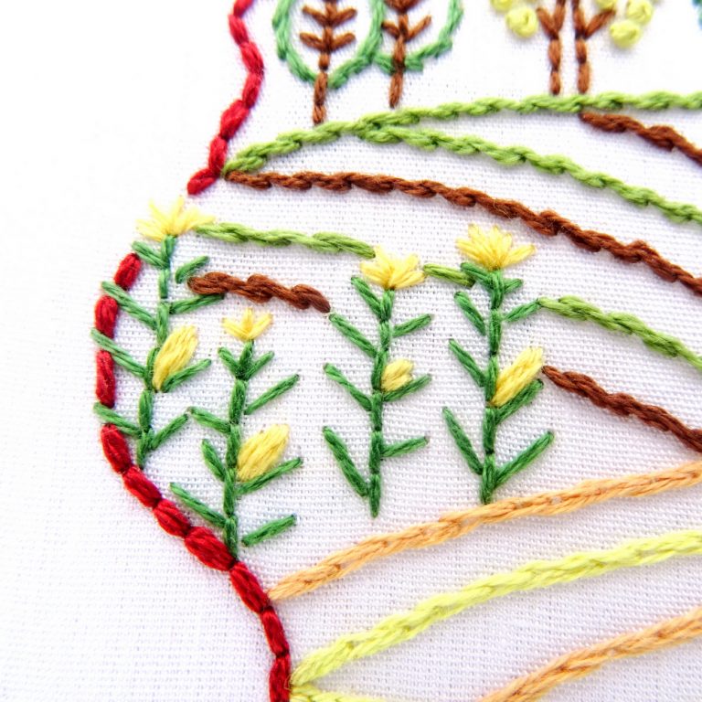 Illinois Hand Embroidery Pattern - Wandering Threads Embroidery