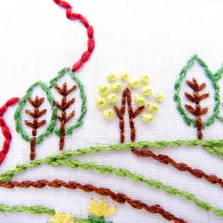 Illinois Hand Embroidery Pattern - Wandering Threads Embroidery