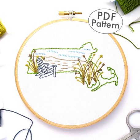 Massachusetts Hand Embroidery Pattern