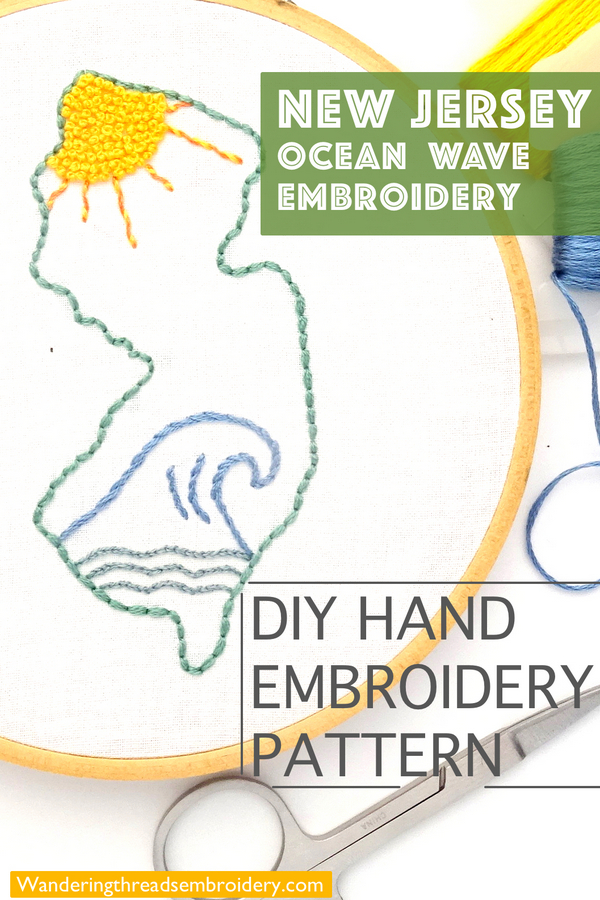 New Jersey Hand Embroidery Pattern