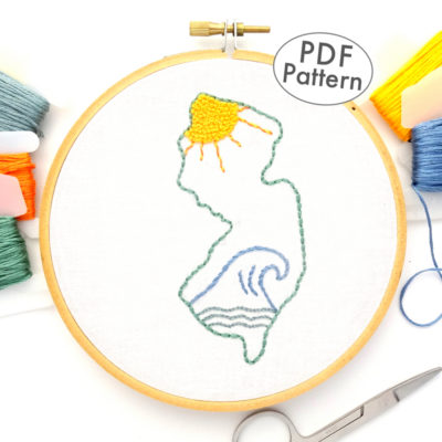New Jersey Hand Embroidery Pattern