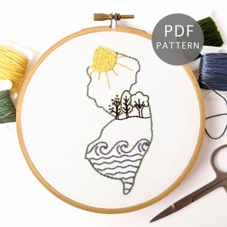 New Jersey Hand Embroidery Pattern