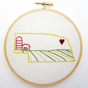 Nebraska State Embroidery Pattern