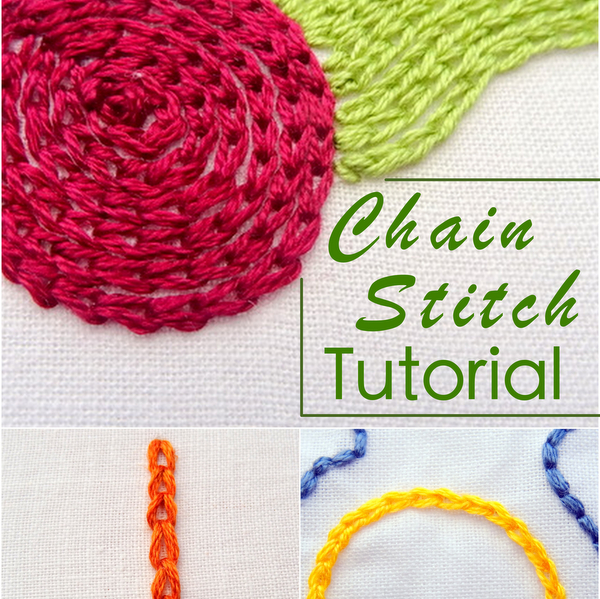 Chain Stitch Tutorial ~ Wanderingthreadsembroidery.com