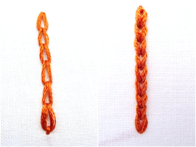 Chain Stitch Tutorial ~ Wanderingthreadsembroidery.com