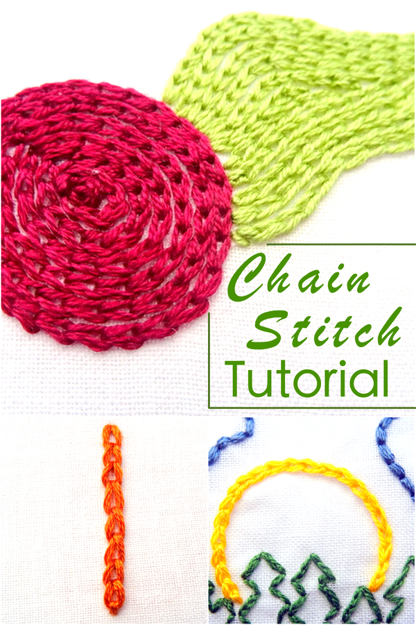 Chain Stitch Tutorial ~ Wanderingthreadsembroidery.com