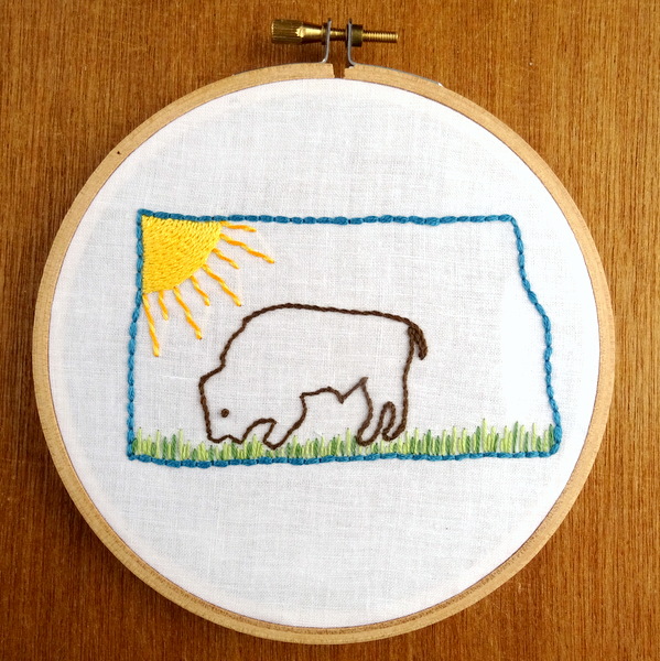 North Dakota State Embroidery Pattern