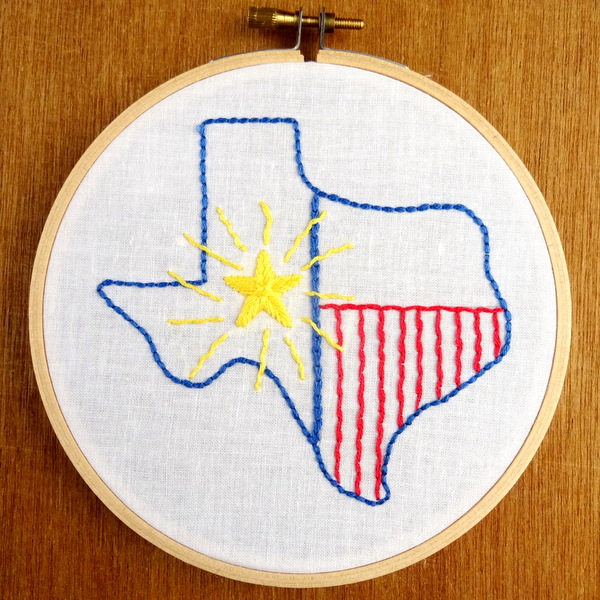 Texas State Embroidery Pattern