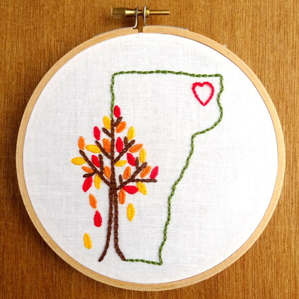 Vermont State Embroidery Pattern