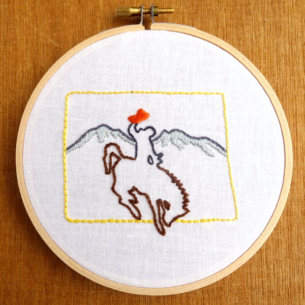 Wyoming State Embroidery Pattern
