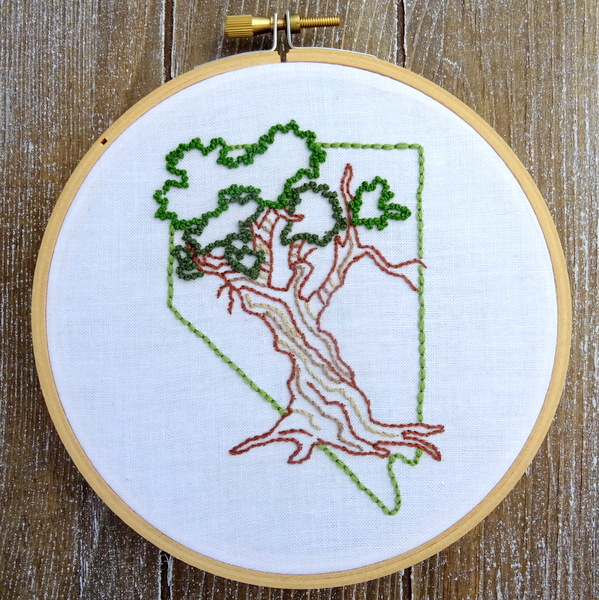 Nevada State Hand Embroidery Pattern